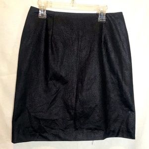 Textured Black Pencil Skirt